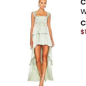 New! Revolve Corset High Low Maxi in Fog Green WeWoreWhat Color:Fog Green